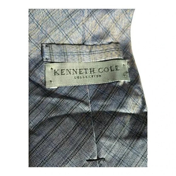 Kenneth Cole Collection Tie Blue 100% Silk Mens Necktie 59” X 3.5 “ Made In USA - Picture 5 of 5